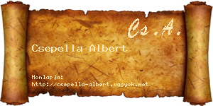 Csepella Albert névjegykártya